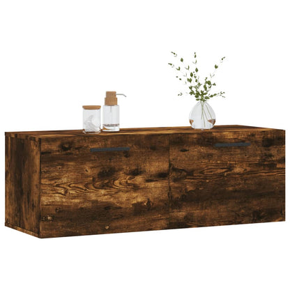 vidaXL Wall Cabinet Smoked Oak 100x36.5x35 cm Engineered Wood