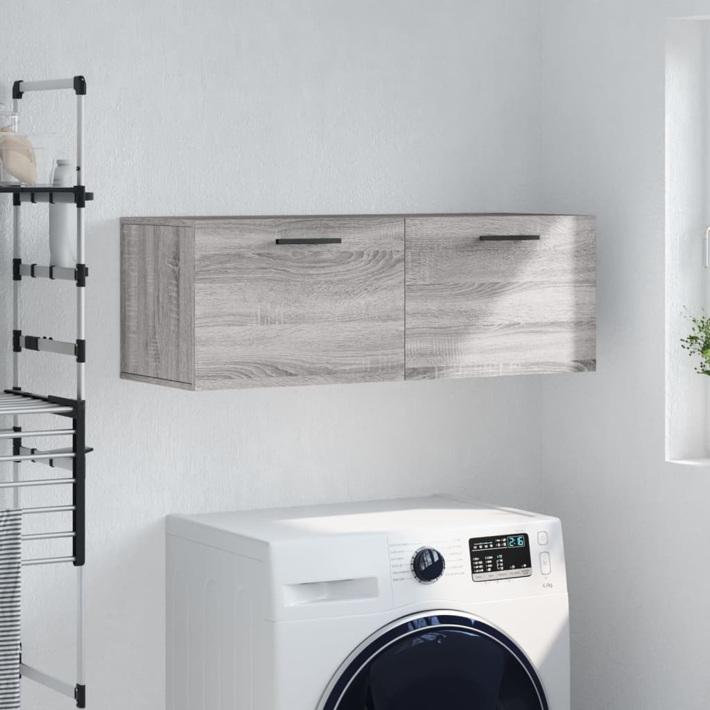 vidaXL Wall Cabinet Grey Sonoma 100x36,5x35 cm Engineered Wood