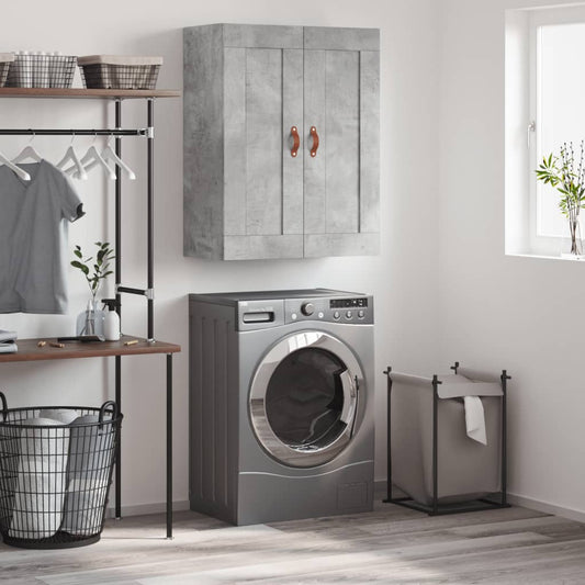 vidaXL Wall Mounted Cabinet Concrete Grey 69.5x34x90cm Engineered Wood