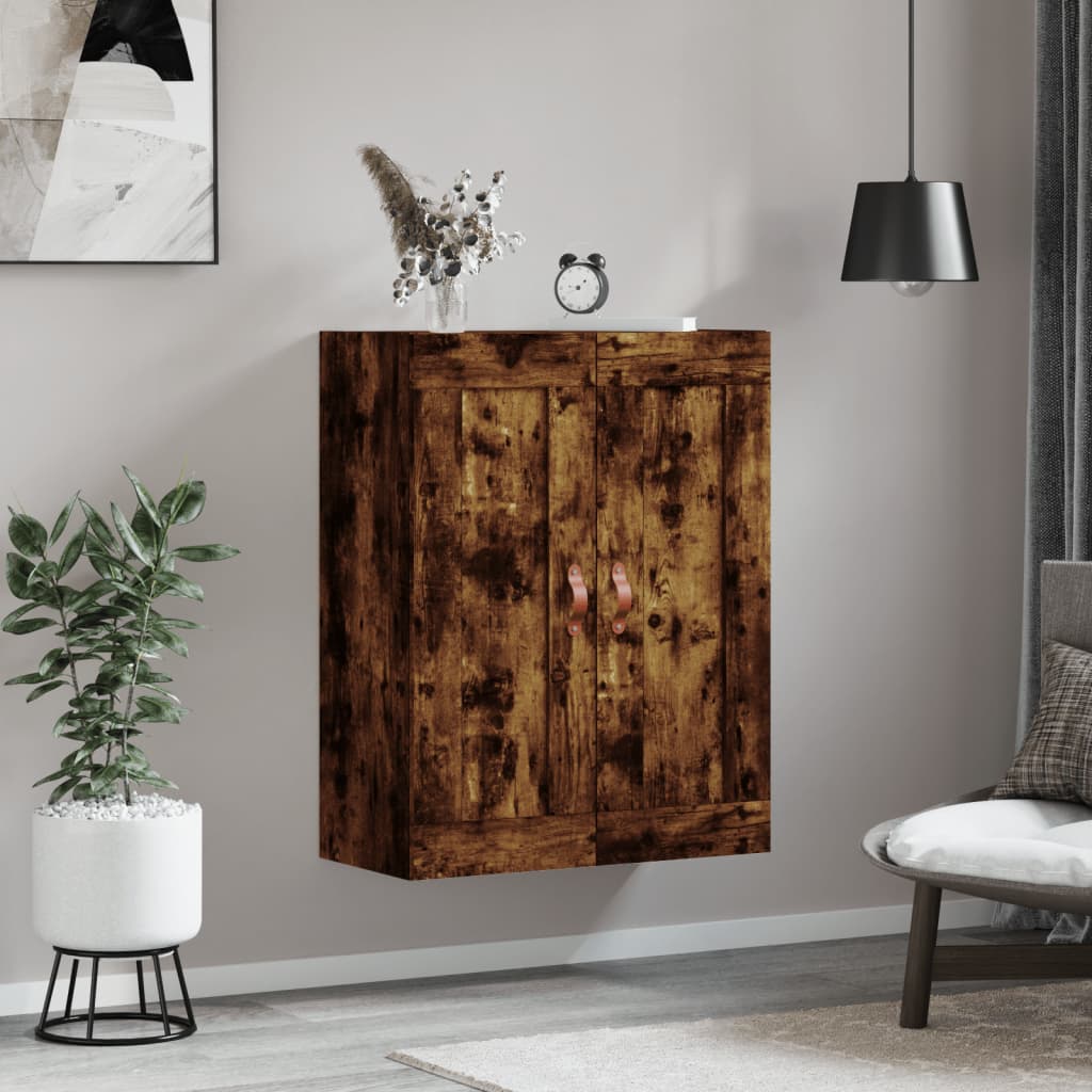 vidaXL Wall Mounted Cabinet Smoked Oak 69,5x34x90 cm Engineered Wood