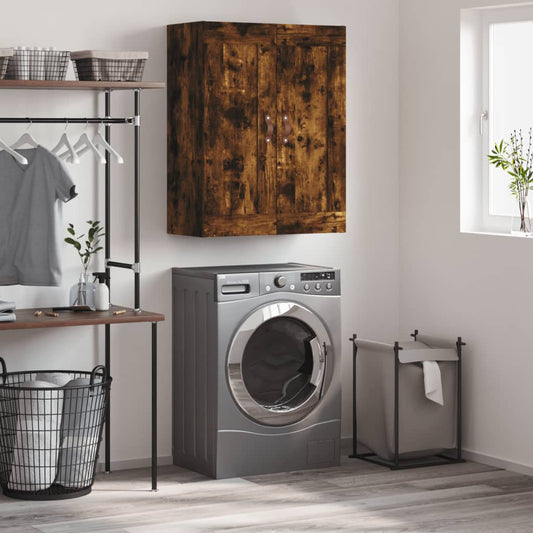 vidaXL Wall Mounted Cabinet Smoked Oak 69,5x34x90 cm Engineered Wood