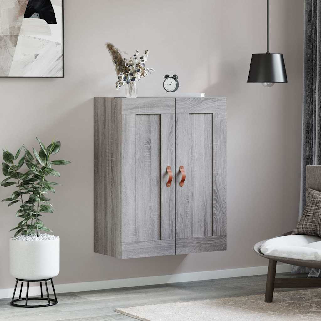 vidaXL Wall Mounted Cabinet Grey Sonoma 69,5x34x90 cm Engineered Wood