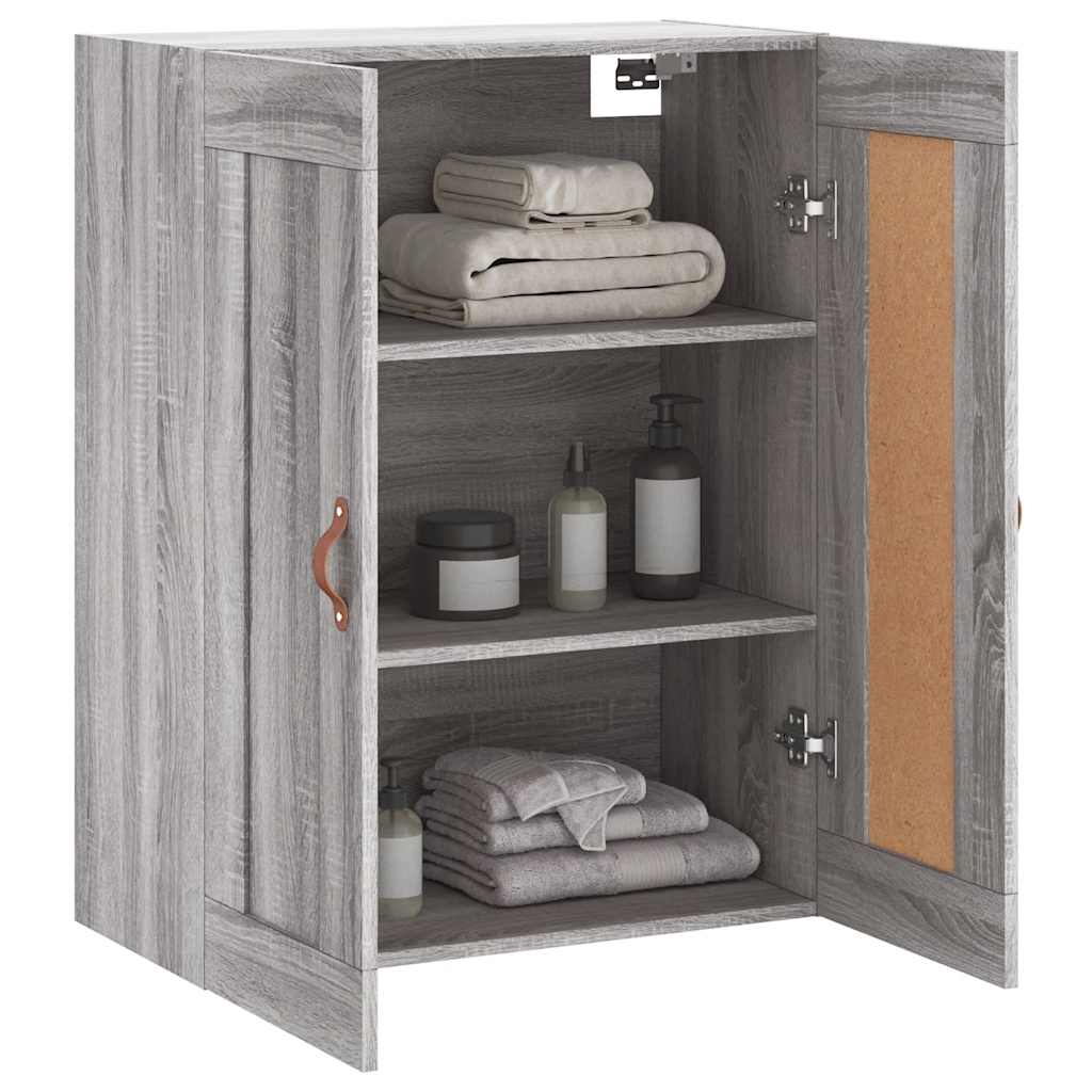 vidaXL Wall Mounted Cabinet Grey Sonoma 69,5x34x90 cm Engineered Wood