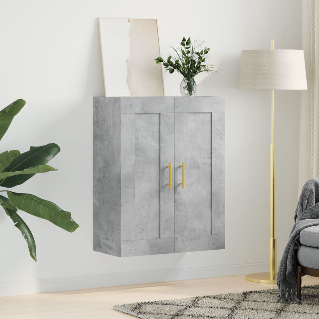 vidaXL Wall Mounted Cabinet Concrete Grey 69,5x34x90 cm Engineered Wood