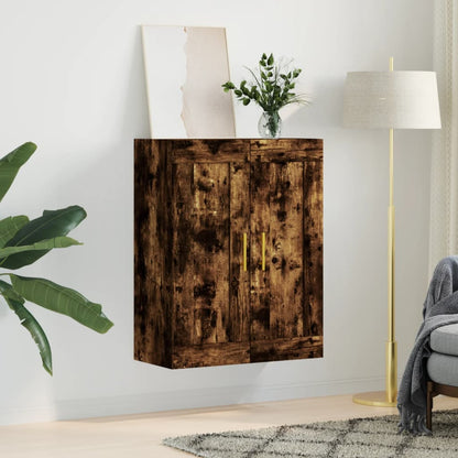 vidaXL Wall Mounted Cabinet Smoked Oak 69,5x34x90 cm Engineered Wood
