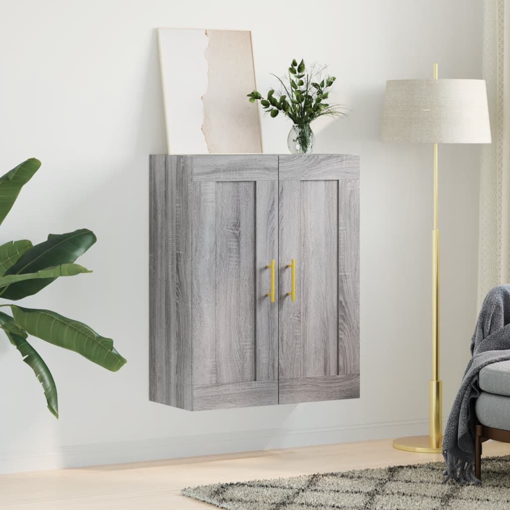vidaXL Wall Mounted Cabinet Grey Sonoma 69,5x34x90 cm Engineered Wood