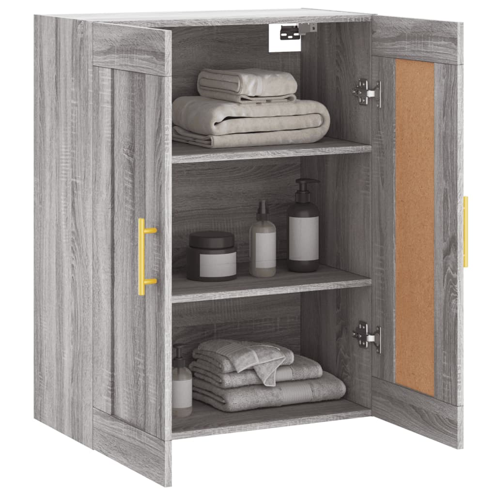 vidaXL Wall Mounted Cabinet Grey Sonoma 69,5x34x90 cm Engineered Wood
