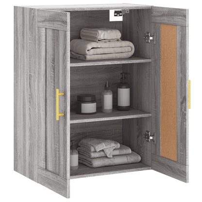 vidaXL Wall Mounted Cabinet Grey Sonoma 69,5x34x90 cm Engineered Wood