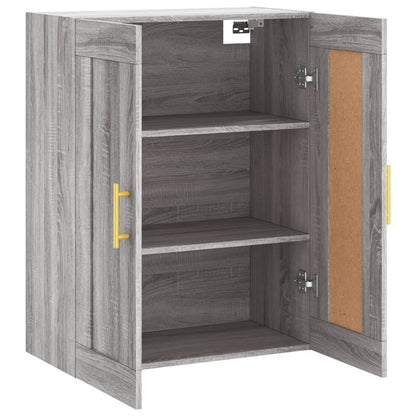 vidaXL Wall Mounted Cabinet Grey Sonoma 69,5x34x90 cm Engineered Wood