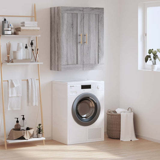 vidaXL Wall Mounted Cabinet Grey Sonoma 69,5x34x90 cm Engineered Wood