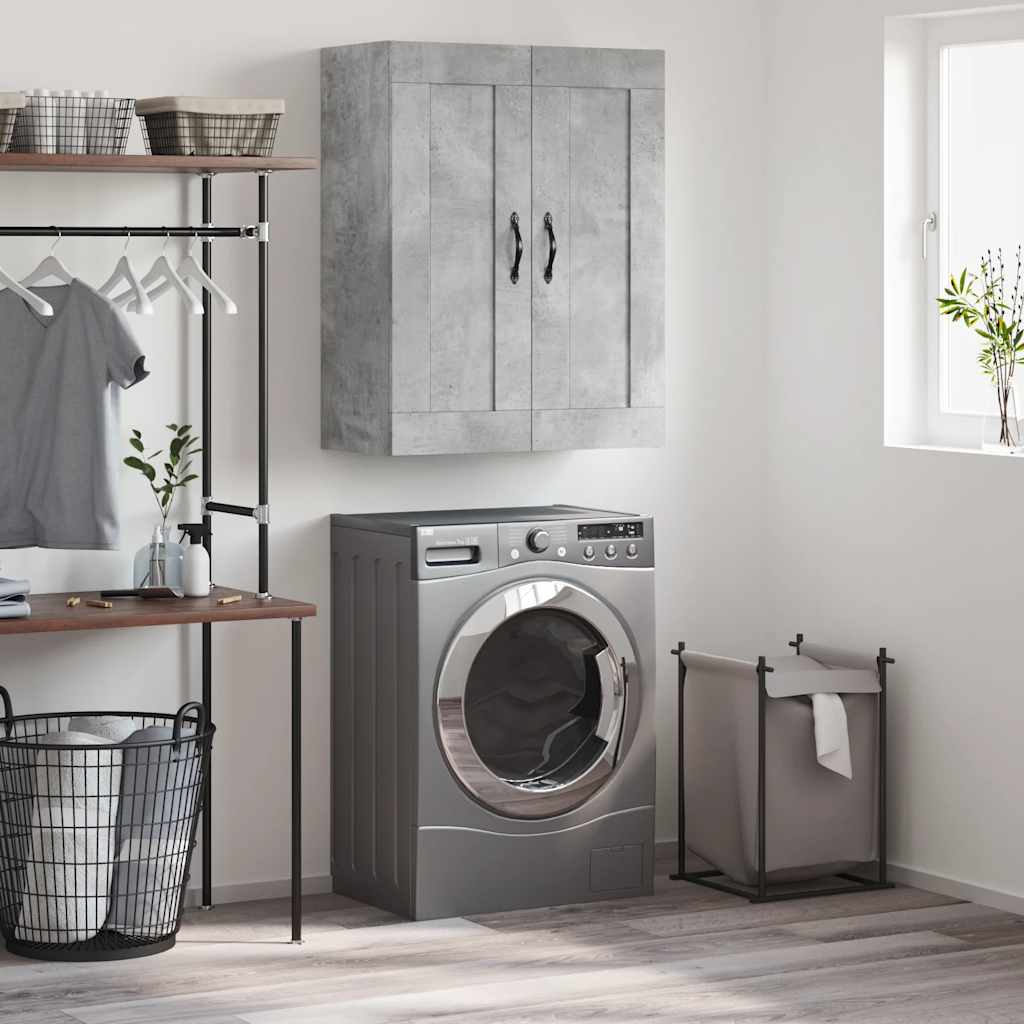 vidaXL Wall Mounted Cabinet Concrete Grey 69.5x34x90 cm Engineered Wood