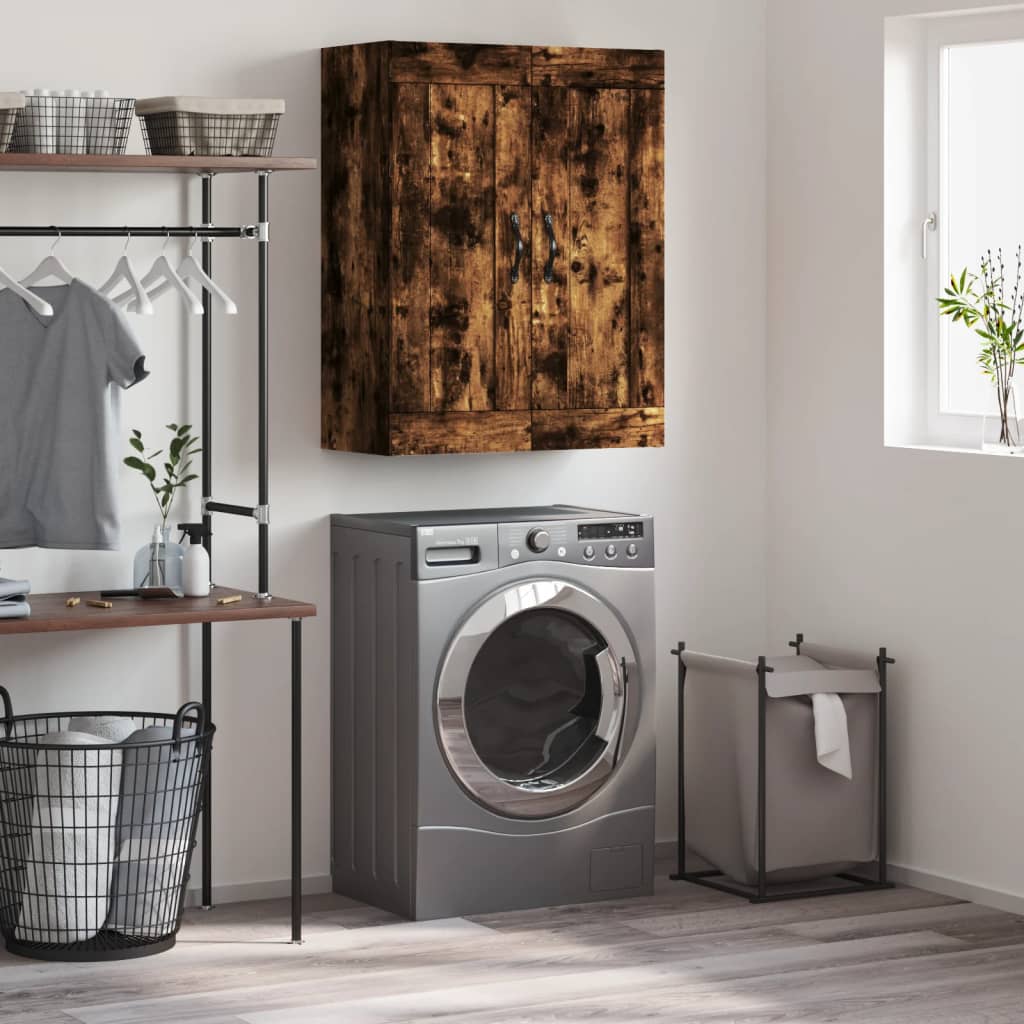 vidaXL Wall Mounted Cabinet Smoked Oak 69,5x34x90 cm Engineered Wood