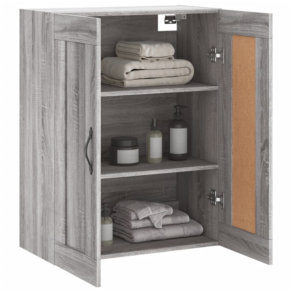 vidaXL Wall Mounted Cabinet Grey Sonoma 69,5x34x90 cm Engineered Wood