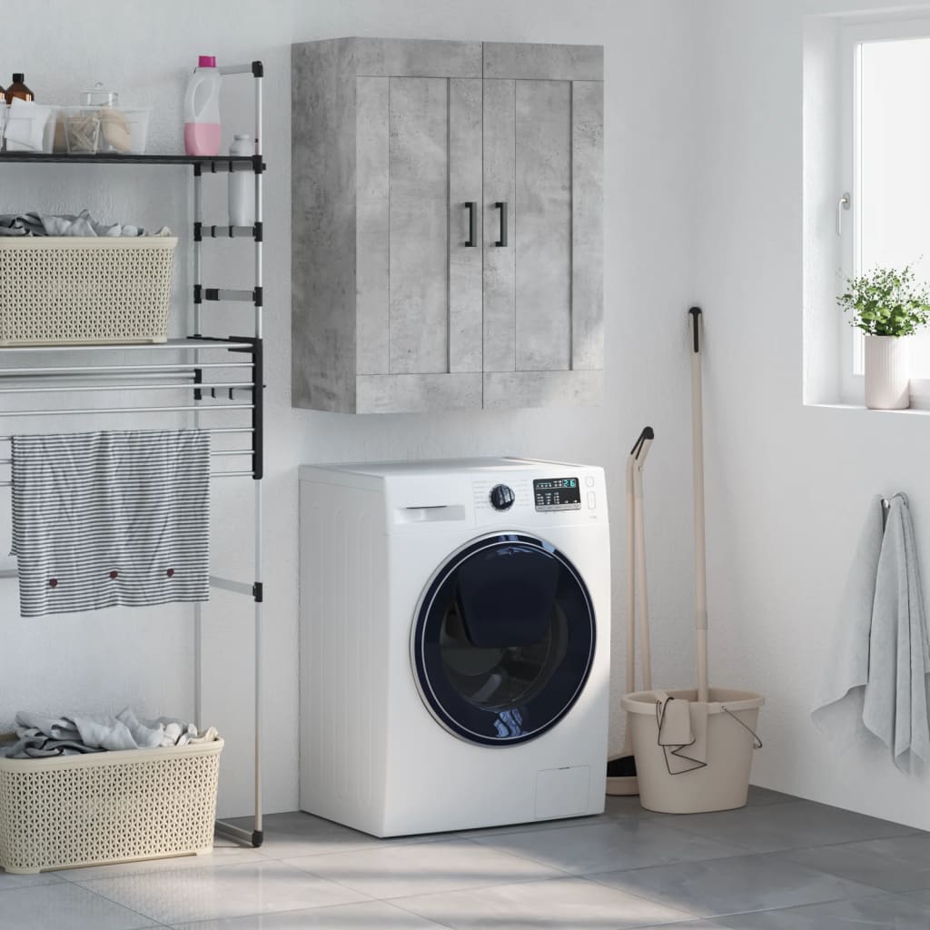 vidaXL Wall Mounted Cabinet Concrete Grey 69.5x34x90cm Engineered Wood