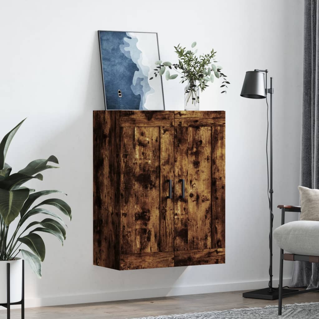 vidaXL Wall Mounted Cabinet Smoked Oak 69,5x34x90 cm Engineered Wood