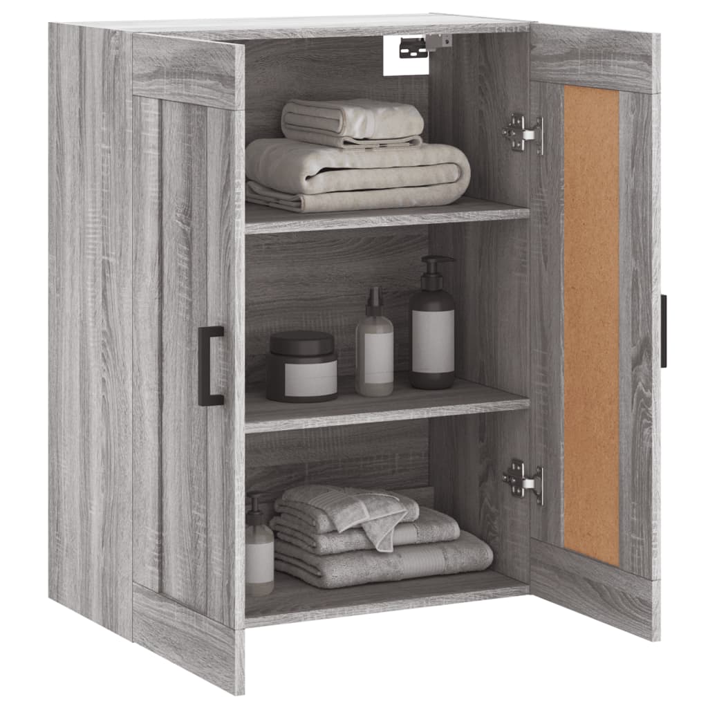 vidaXL Wall Mounted Cabinet Grey Sonoma 69,5x34x90 cm Engineered Wood