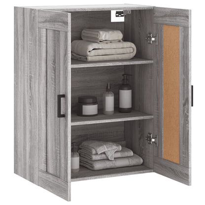 vidaXL Wall Mounted Cabinet Grey Sonoma 69,5x34x90 cm Engineered Wood