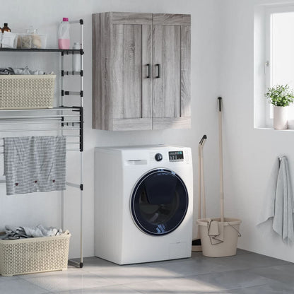 vidaXL Wall Mounted Cabinet Grey Sonoma 69,5x34x90 cm Engineered Wood