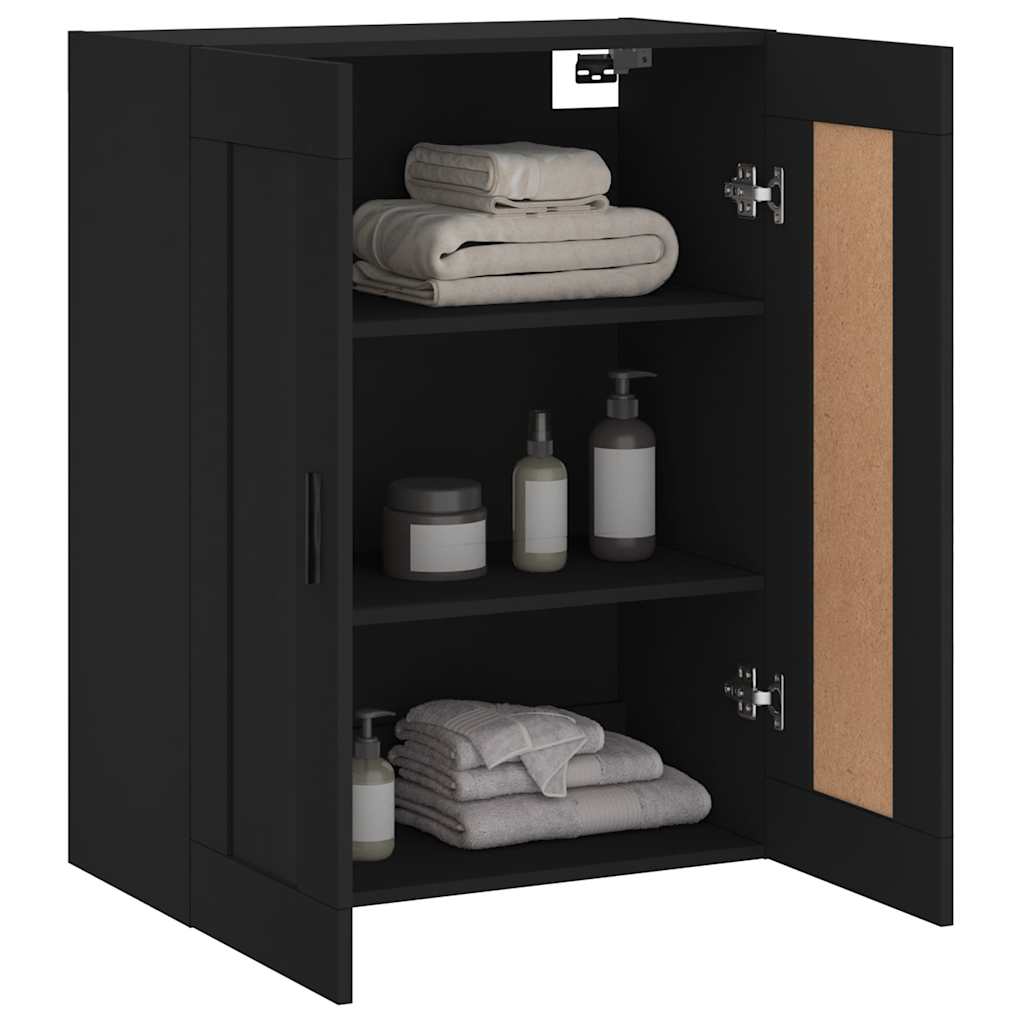 vidaXL Wall Mounted Cabinet Black 69,5x34x90 cm Engineered Wood