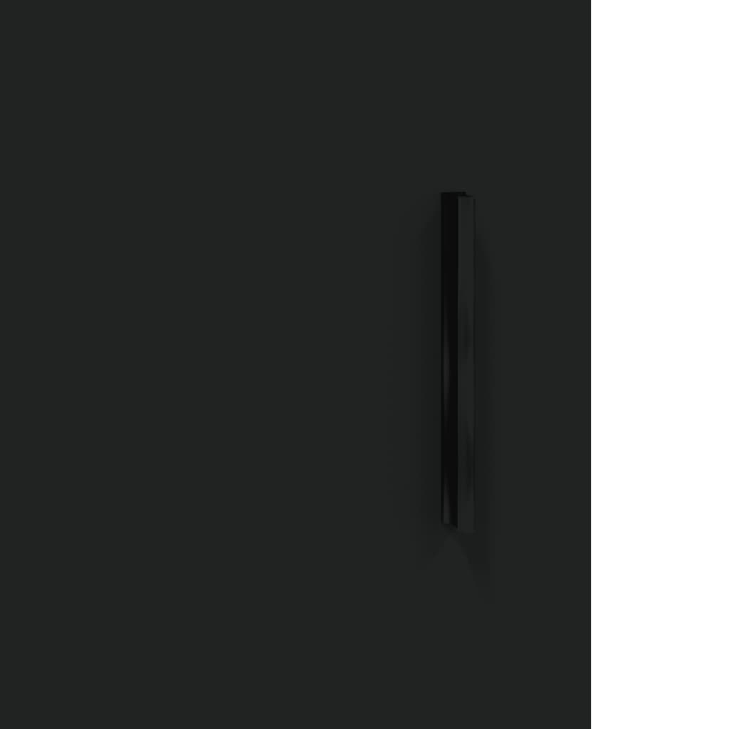 vidaXL Wall Mounted Cabinet Black 69.5x34x90 cm Engineered Wood