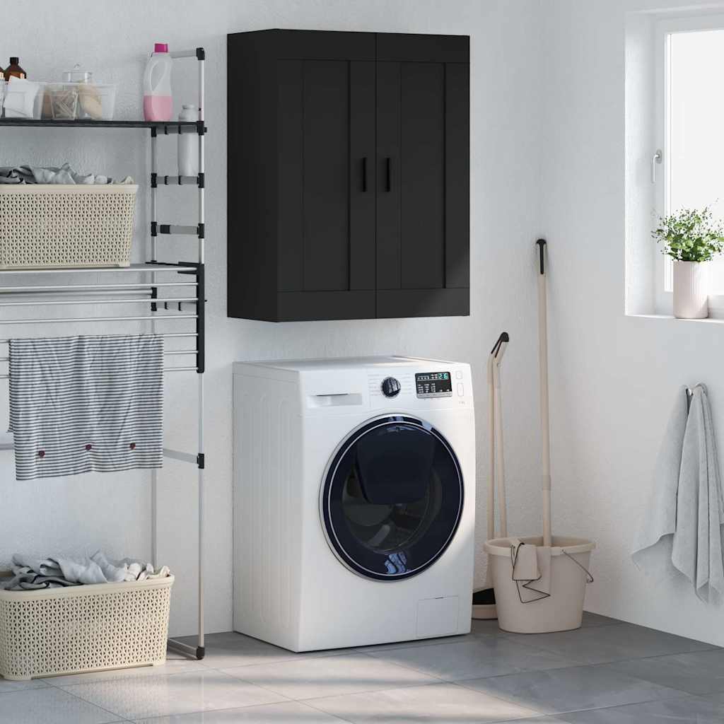 vidaXL Wall Mounted Cabinet Black 69,5x34x90 cm Engineered Wood
