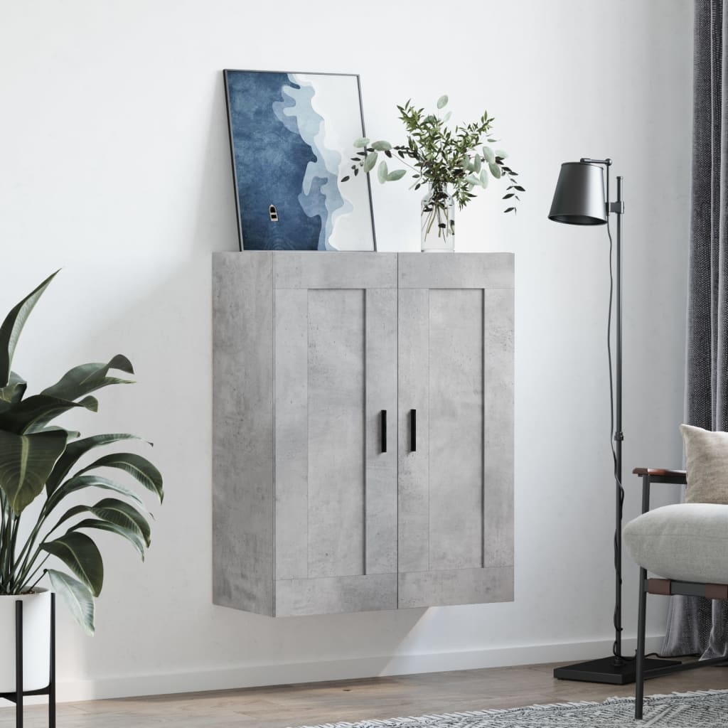 vidaXL Wall Mounted Cabinet Concrete Grey 69.5x34x90cm Engineered Wood