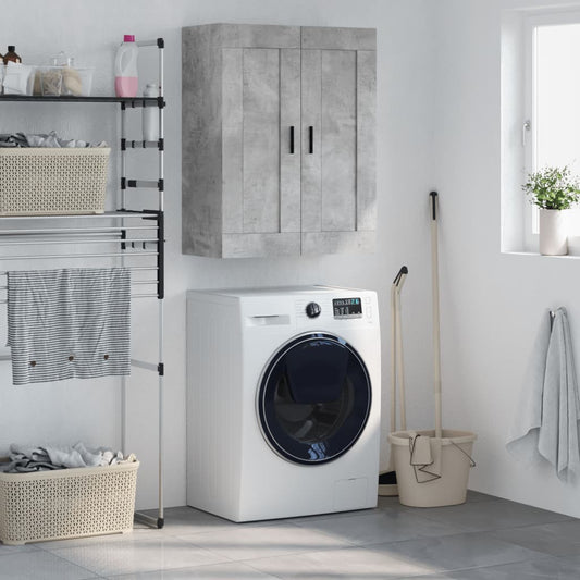 vidaXL Wall Mounted Cabinet Concrete Grey 69.5x34x90cm Engineered Wood