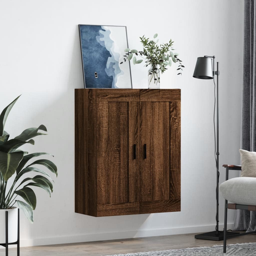 vidaXL Wall Mounted Cabinet Brown Oak 69,5x34x90 cm Engineered Wood
