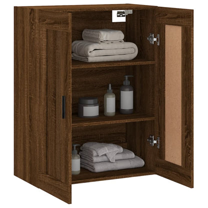 vidaXL Wall Mounted Cabinet Brown Oak 69,5x34x90 cm Engineered Wood