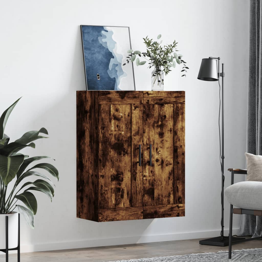 vidaXL Wall Mounted Cabinet Smoked Oak 69,5x34x90 cm Engineered Wood