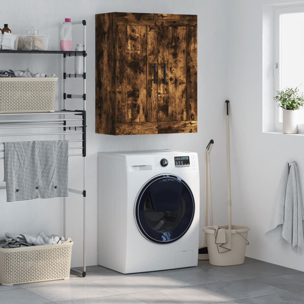 vidaXL Wall Mounted Cabinet Smoked Oak 69,5x34x90 cm Engineered Wood