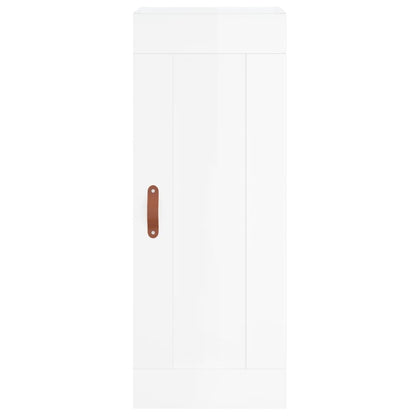 vidaXL Wall Mounted Cabinet High Gloss White 34.5x34x90 cm Engineered Wood