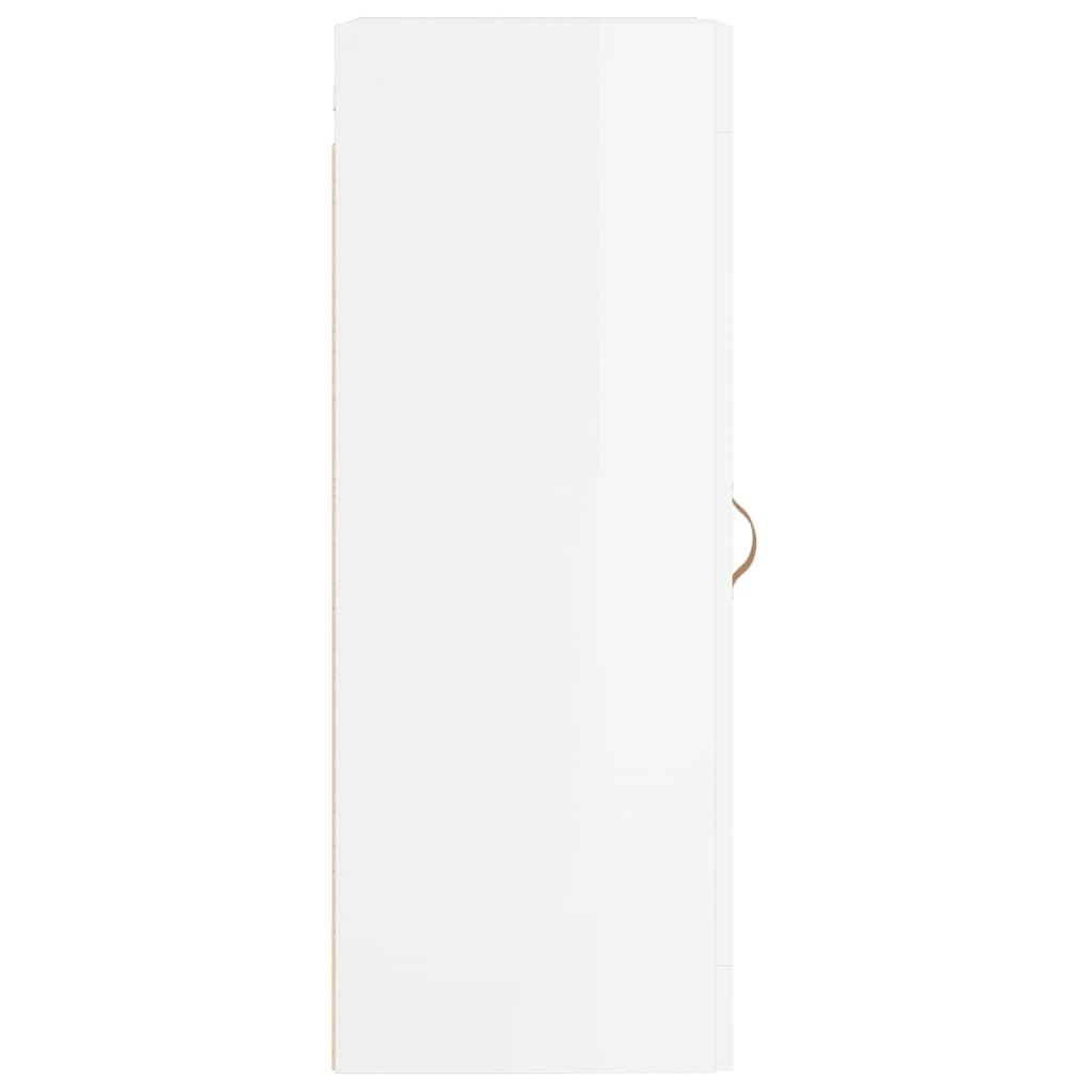 vidaXL Wall Mounted Cabinet High Gloss White 34.5x34x90 cm Engineered Wood