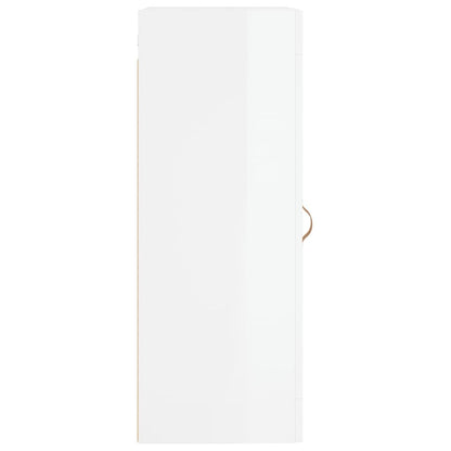 vidaXL Wall Mounted Cabinet High Gloss White 34.5x34x90 cm Engineered Wood