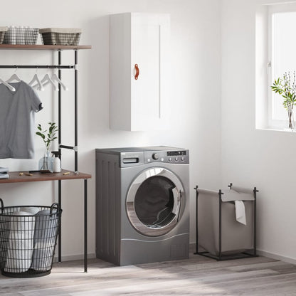 vidaXL Wall Mounted Cabinet High Gloss White 34.5x34x90 cm Engineered Wood