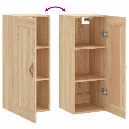 vidaXL Wall Mounted Cabinet Sonoma Oak 34.5x34x90 cm Engineered Wood
