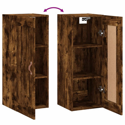 vidaXL Wall Mounted Cabinet Smoked Oak 34.5x34x90 cm Engineered Wood