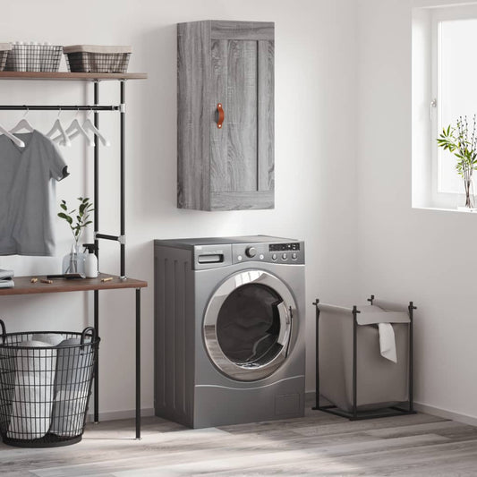 vidaXL Wall Mounted Cabinet Grey Sonoma 34,5x34x90 cm Engineered Wood