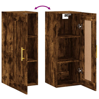 vidaXL Wall Mounted Cabinet Smoked Oak 34.5x34x90 cm Engineered Wood