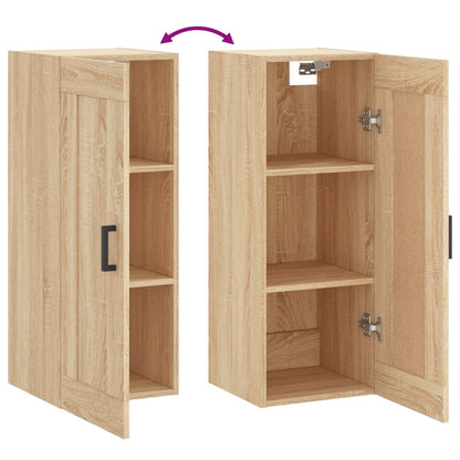 vidaXL Wall Mounted Cabinet Sonoma Oak 34.5x34x90 cm Engineered Wood