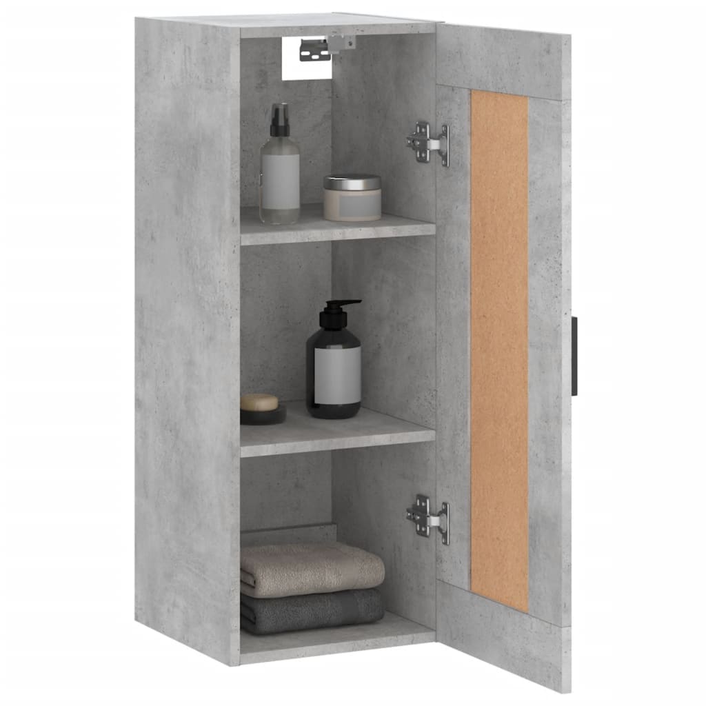 vidaXL Wall Mounted Cabinet Concrete Grey 34,5x34x90 cm Engineered Wood