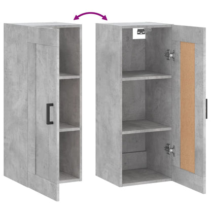 vidaXL Wall Mounted Cabinet Concrete Grey 34,5x34x90 cm Engineered Wood