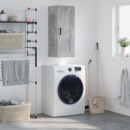 vidaXL Wall Mounted Cabinet Concrete Grey 34,5x34x90 cm Engineered Wood