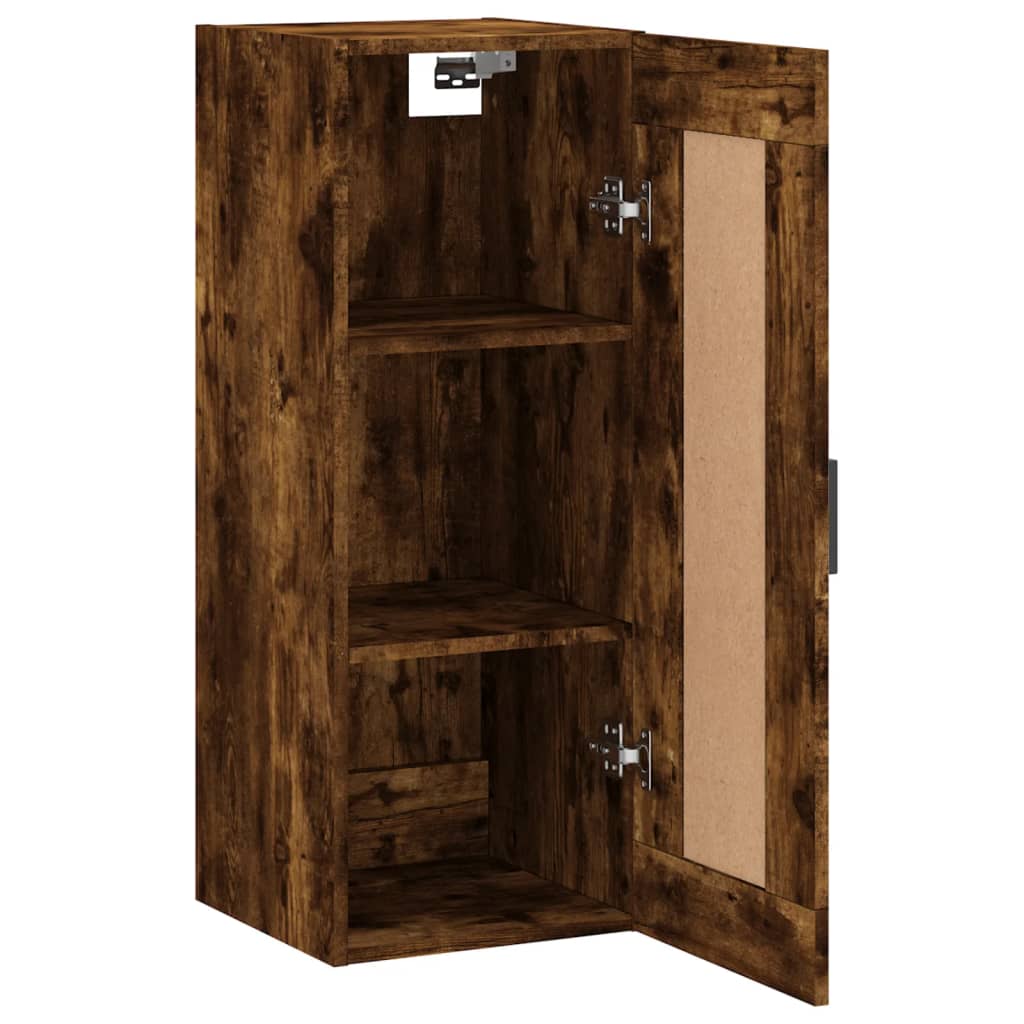 vidaXL Wall Mounted Cabinet Smoked Oak 34.5x34x90 cm Engineered Wood
