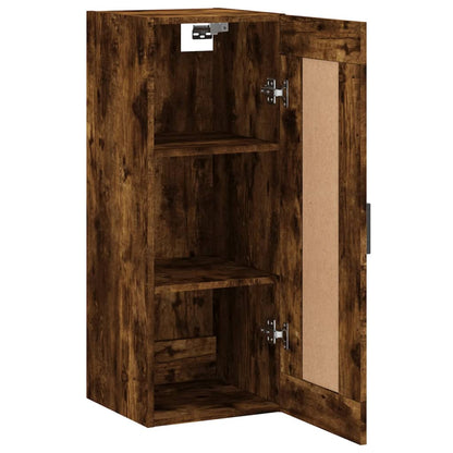 vidaXL Wall Mounted Cabinet Smoked Oak 34.5x34x90 cm Engineered Wood