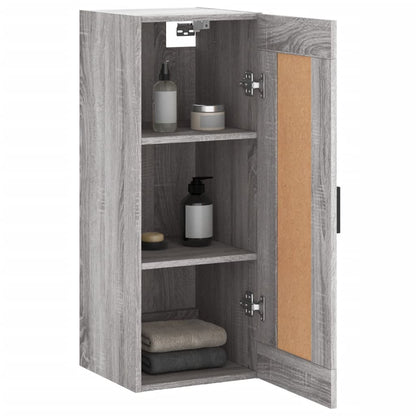 vidaXL Wall Mounted Cabinet Grey Sonoma 34,5x34x90 cm Engineered Wood