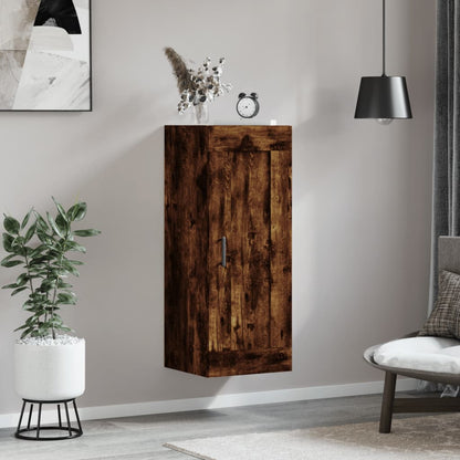 vidaXL Wall Mounted Cabinet Smoked Oak 34,5x34x90 cm Engineered Wood