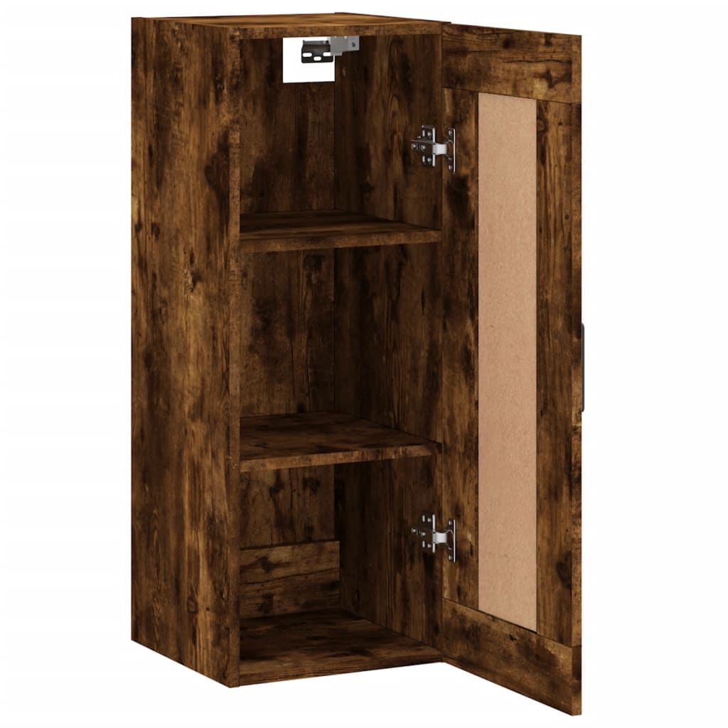 vidaXL Wall Mounted Cabinet Smoked Oak 34,5x34x90 cm Engineered Wood