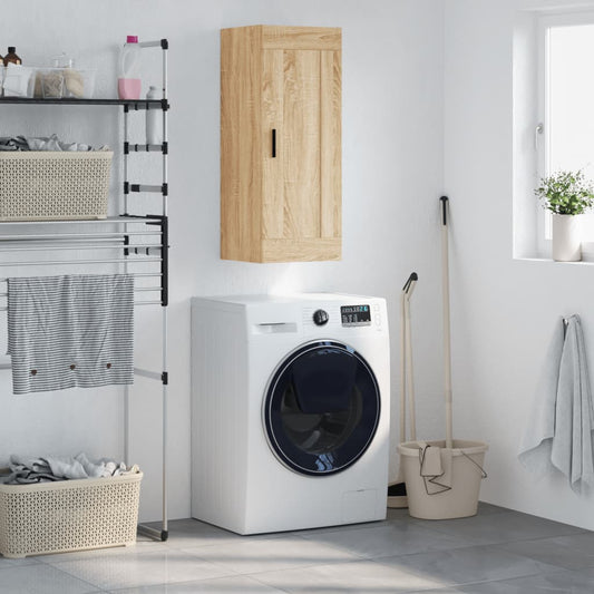 vidaXL Wall Mounted Cabinet Sonoma Oak 34,5x34x90 cm Engineered Wood