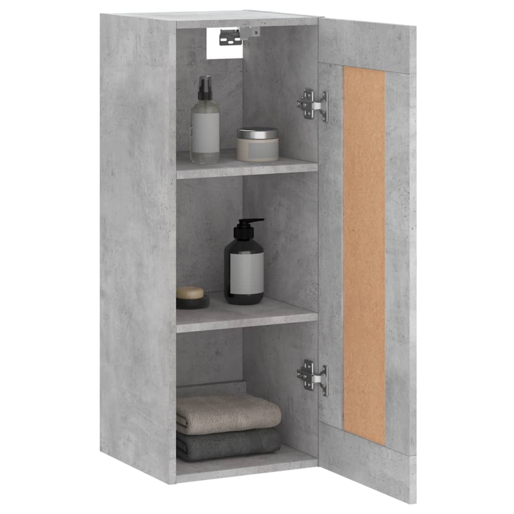 vidaXL Wall Mounted Cabinet Concrete Grey 34.5x34x90 cm Engineered Wood